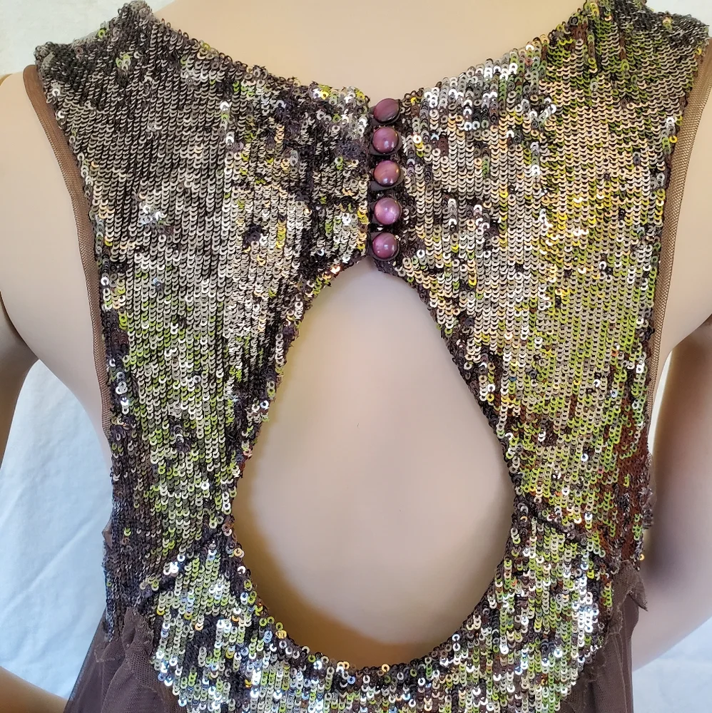 Free People Mirror Mirror Sequin Tunic Top Dress Sz L - Picture 5 of 9